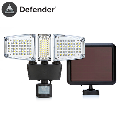 defender max ultra outdoor security light motion sensor solar power super bright white LEDs 1200 lumens