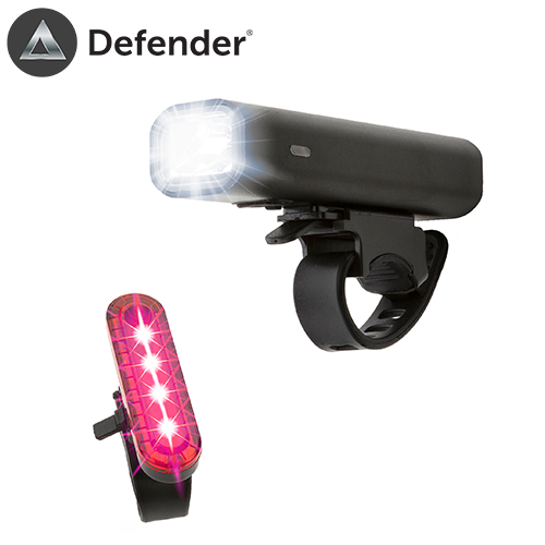 Defender Pro USB Rechargeable Bike Light Set solon pro usb cycle rear front