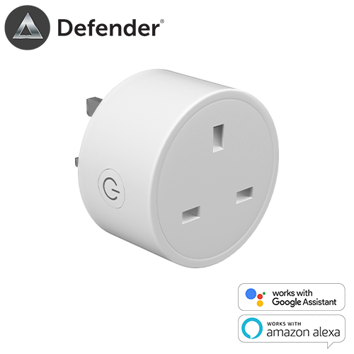 Defender Smart Plug: Remote control for home security and appliance management while traveling.