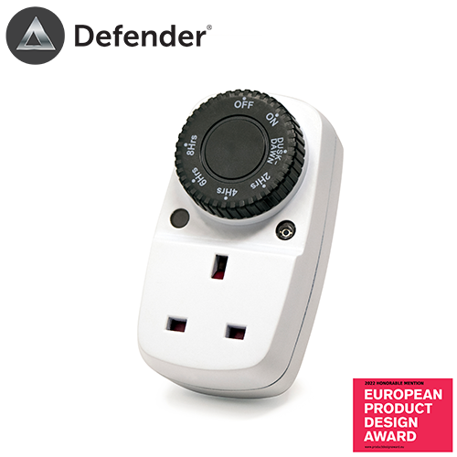 Defender EasyTurn Dusk Till Dawn Timer Plug with light sensor